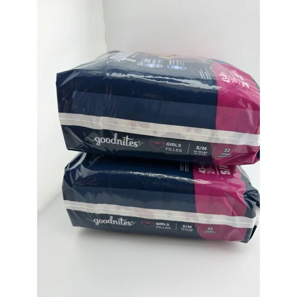 Goodnites Girls' Nighttime Bedwetting Underwear - S/M. 22ct Pack Of 2
